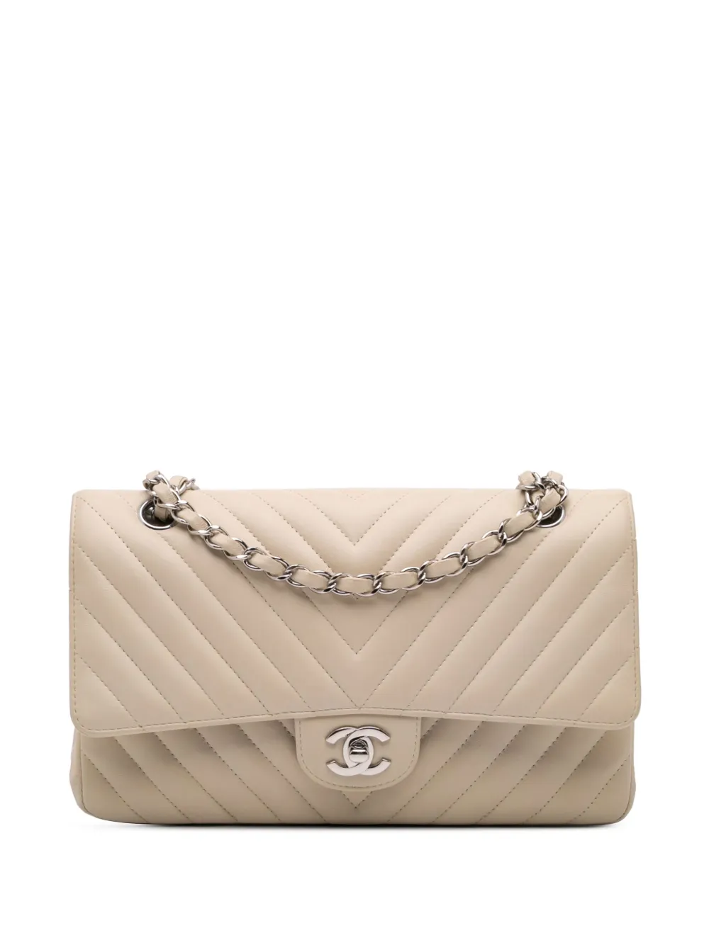 CHANEL Pre-Owned 2021 Medium Classic Chevron Lambskin Double Flap shoulder bag | Brown | Image 1