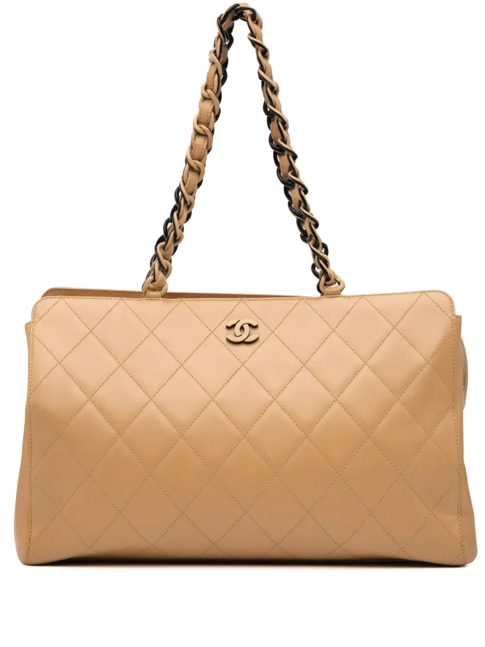 CHANEL Pre-Owned 2000-2002 CC Quilted Lambskin Chain shoulder bag | Brown | Image 1
