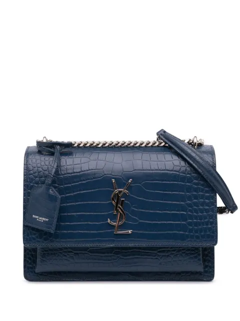 Saint Laurent Pre-Owned 2017 Medium Croc Embossed Monogram Sunset Bag crossbody bag