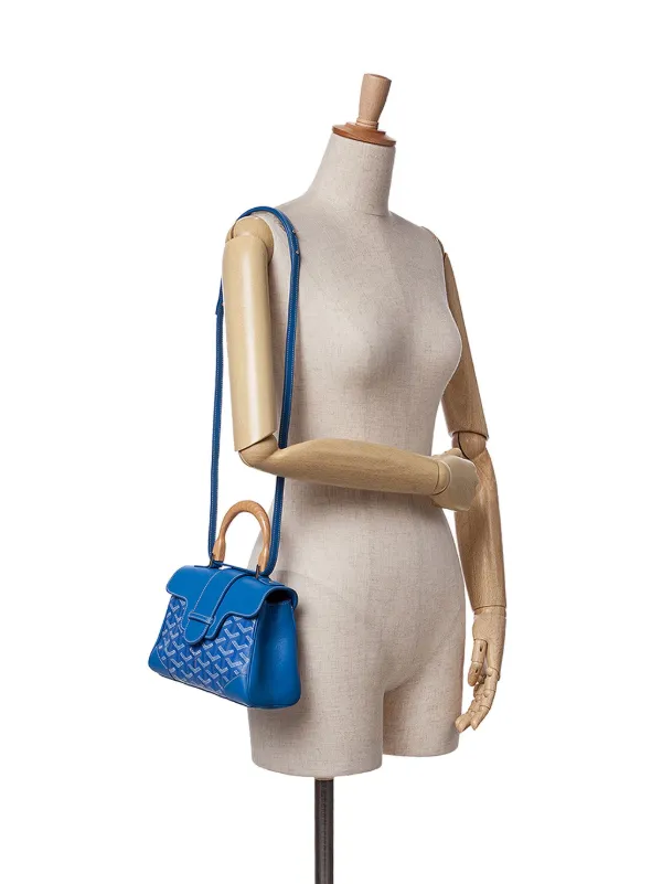 Goyard Pre-Owned 2018 Mini Goyardine Saigon Souple Satchel Blue