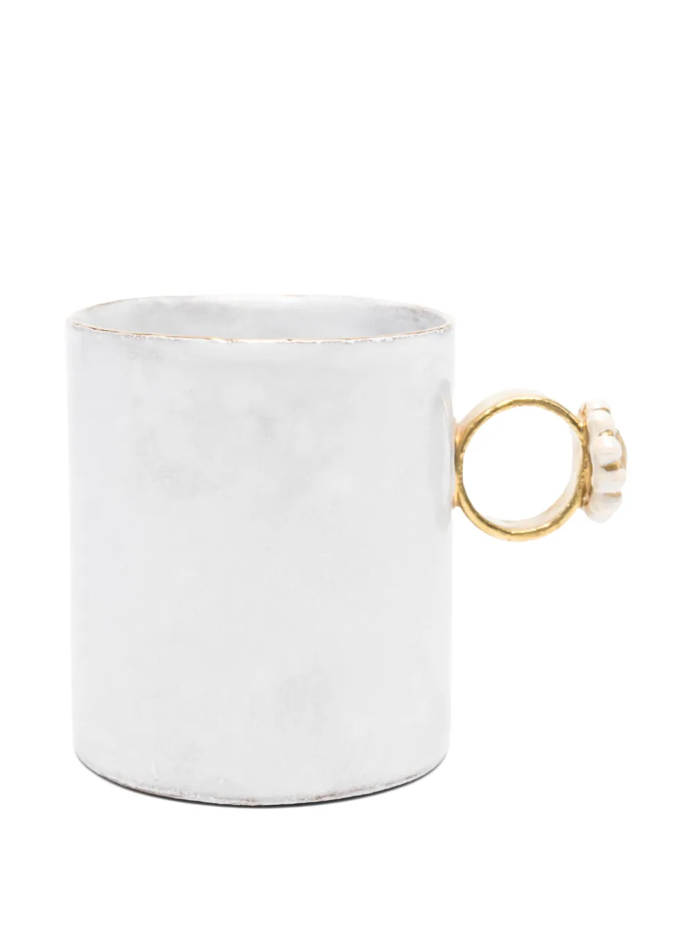 Astier De Villatte Iridescent Blue Ring マグ - ホワイト Astier De Villatte Iridescent Blue Ring マグ - ホワイト