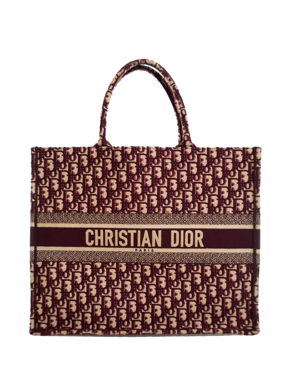 Christian Dior Pre-Owned 2018 ラージ オブリーク キャンバス ブック トートバッグ - レッド Christian Dior Pre-Owned 2018 ラージ オブリーク キャンバス ブック トートバッグ - レッド