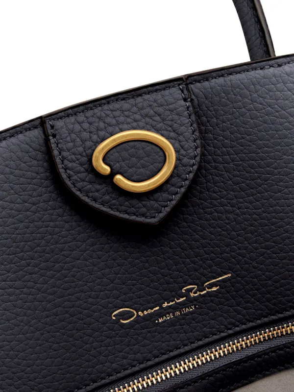 Oscar De La Renta テクスチャードレザー ハンドバッグ | ブラック 