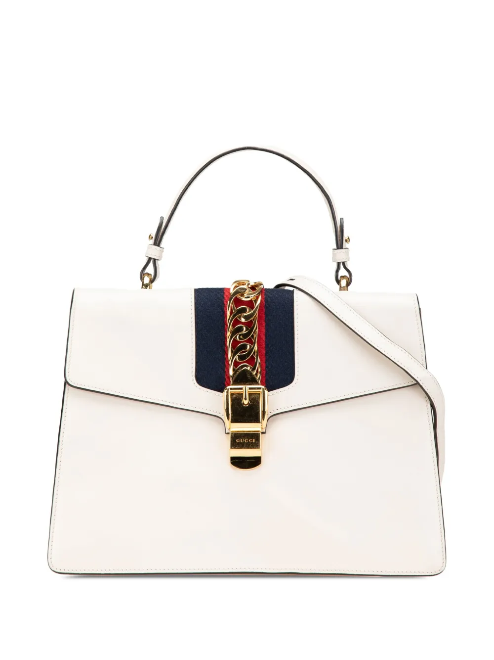Gucci Pre-Owned 2000-2015 Medium Leather Sylvie Top Handle Bag satchel | White | Image 1