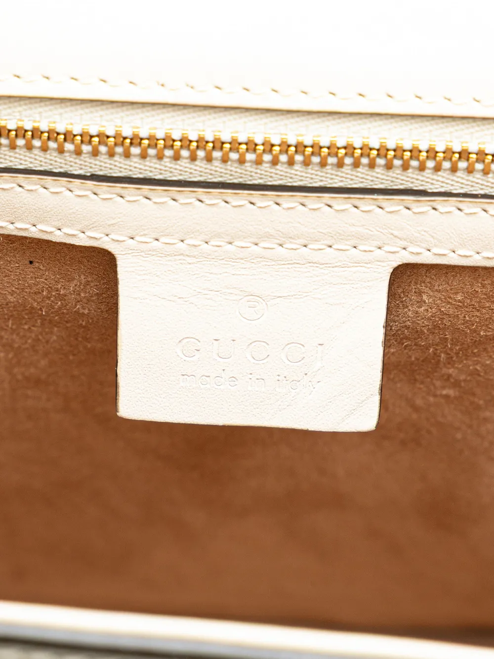 Pre-owned Gucci 2000-2015 Medium Leather Sylvie Top Handle Bag Satchel In White