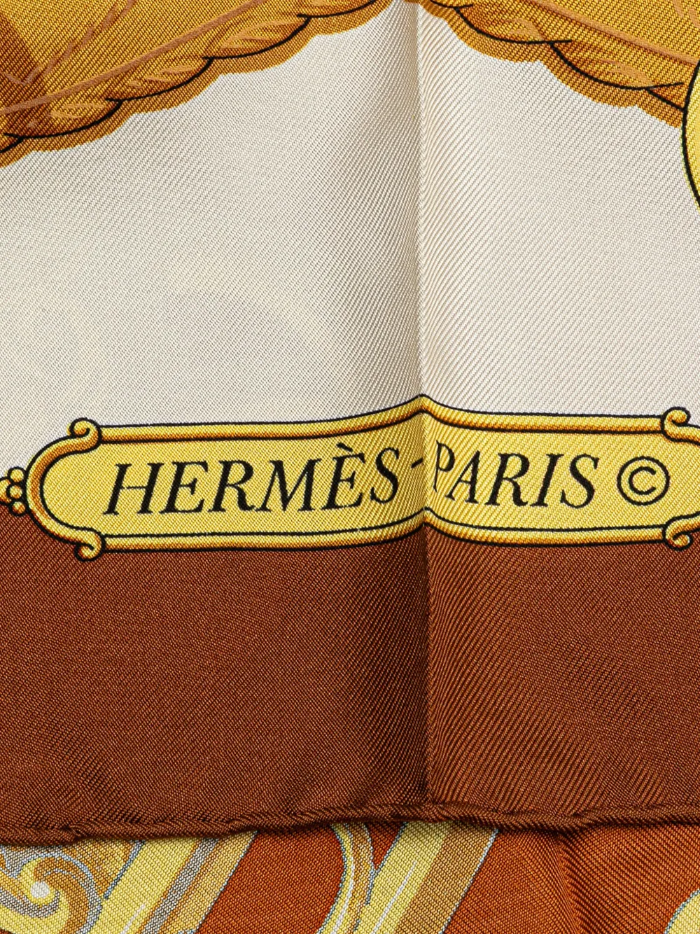 Pre-owned Hermes 2000-2020 Lift Profile Silk Scarf Scarves In White