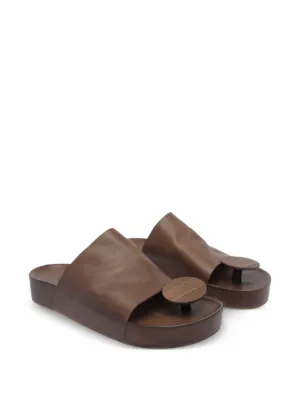 サンダル・ミュール UMA WANG Women Sandals US9075UW690DARK BROWN Uma Wang Leather Sandals | Brown | FARFETCH
