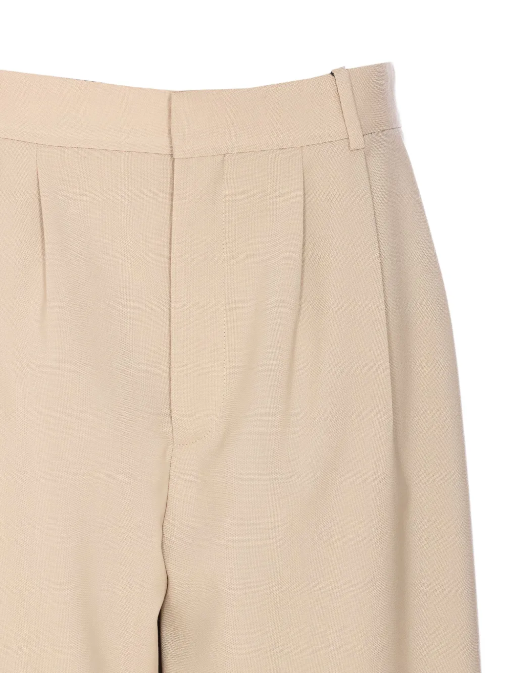 Saint Laurent Broek van wol-zijde Beige