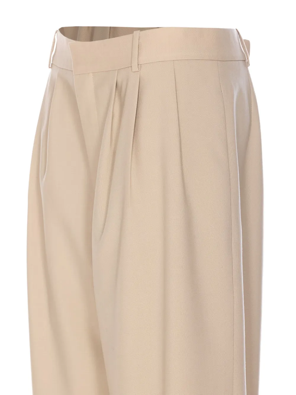 Saint Laurent Broek van wol-zijde Beige