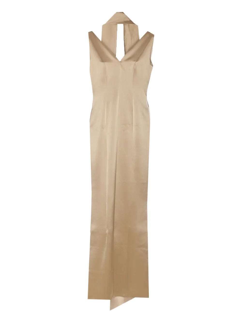 Fely Campo satin maxi dress | Gold | Image 1