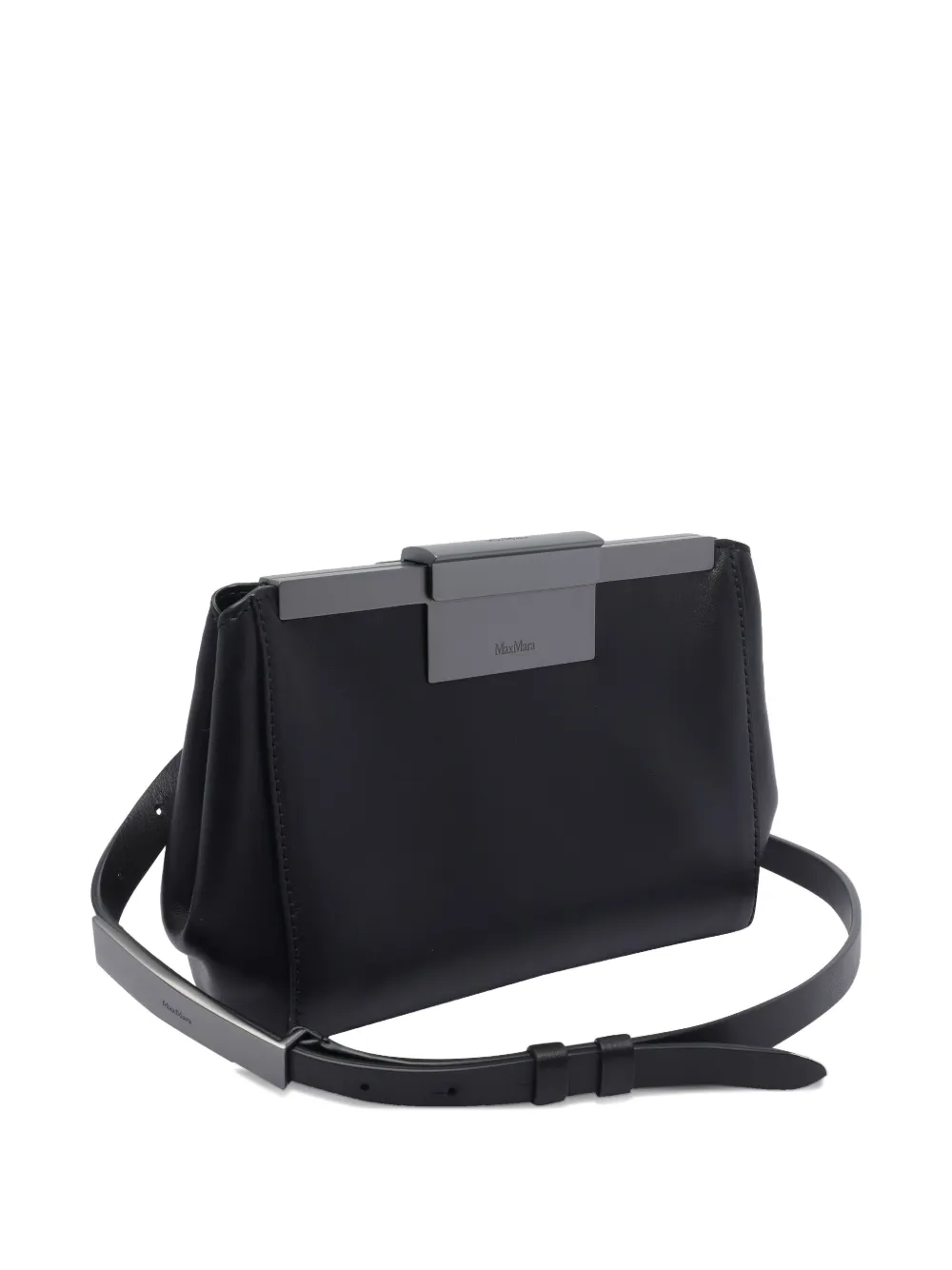 Max Mara Leren heuptas Zwart