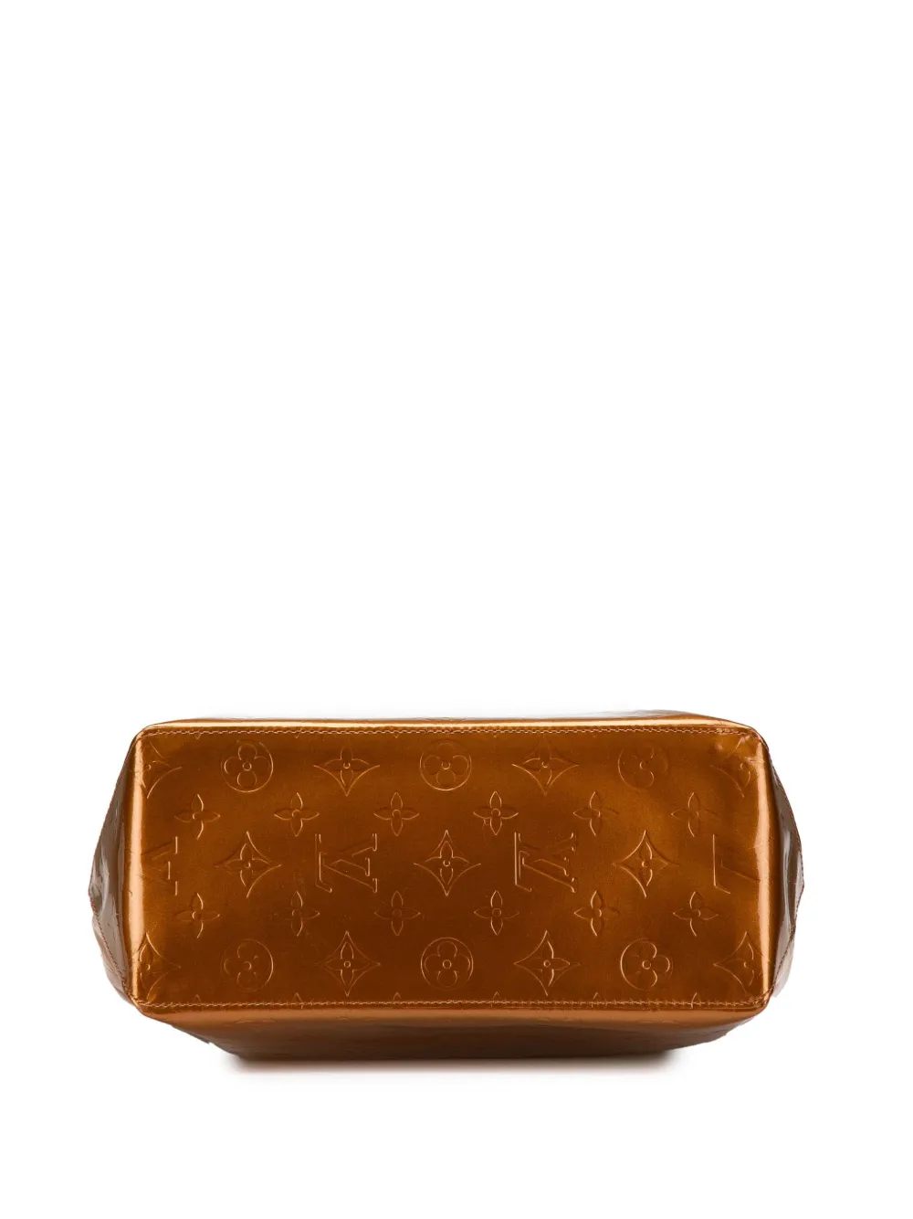 Pre-owned Louis Vuitton 2001 Monogram Vernis Reade Mm Tote Bag In Brown