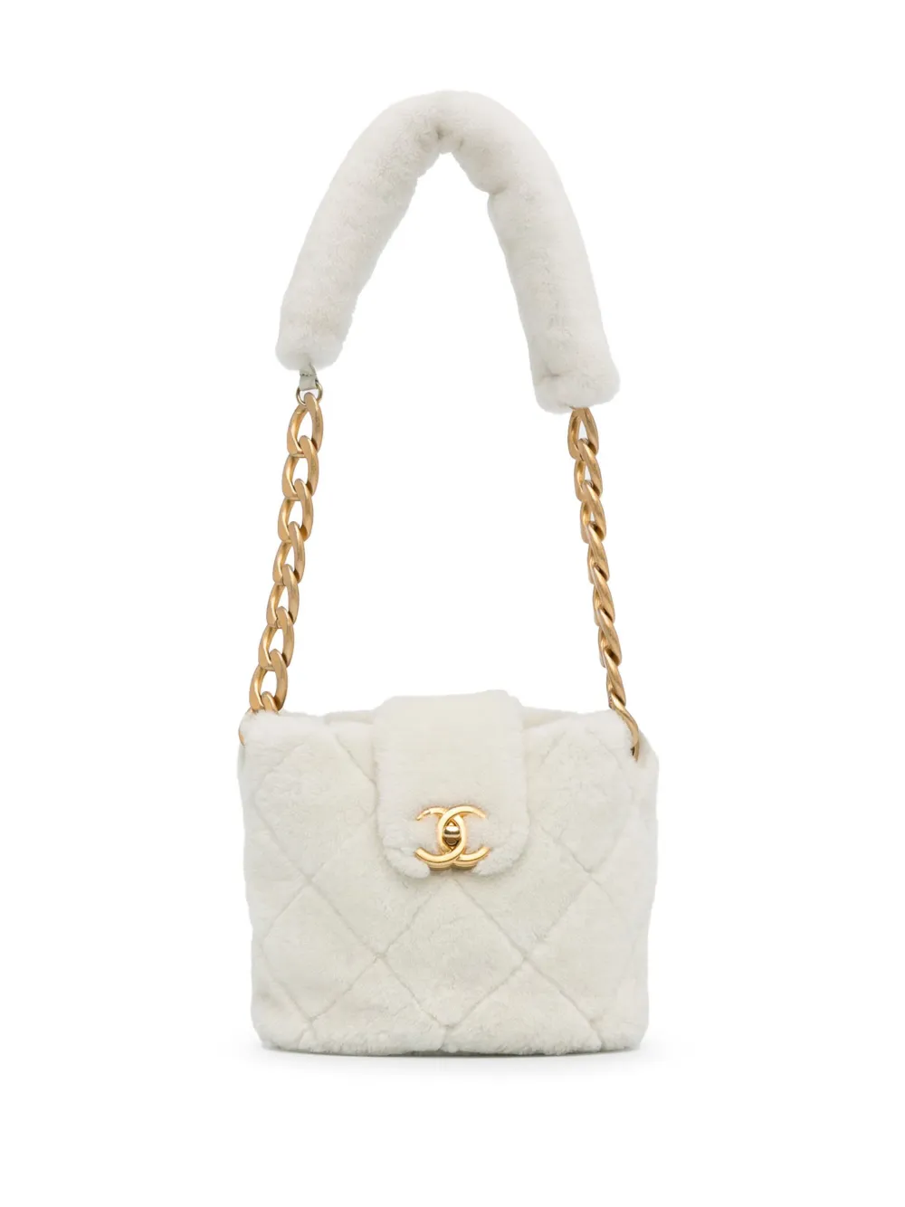 CHANEL Pre-Owned 2020 Shearling CC shoulder bag | White | Image 1