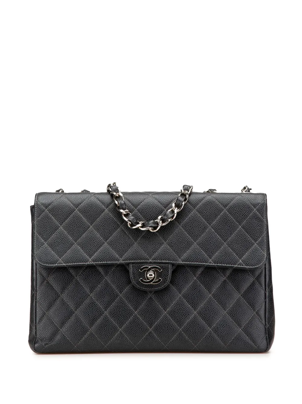 CHANEL Pre-Owned 2000-2002 Jumbo Quilted Caviar Single Flap shoulder bag | Black | Image 1