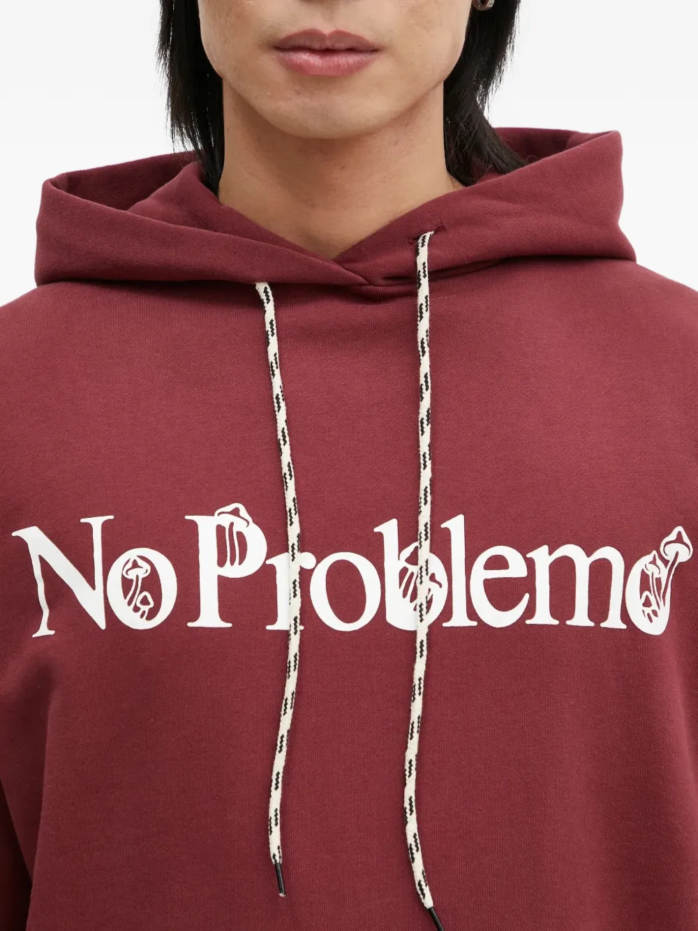 Aries Funghi Problemo hoodie met paddestoelprint en trekkoord Rood