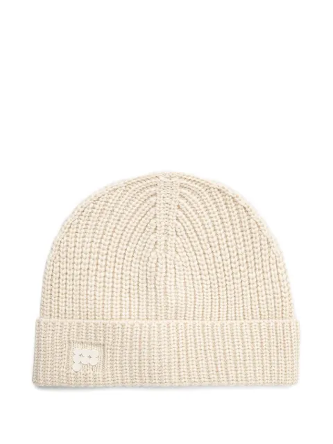 Pangaia ribbed-knit logo beanie hat