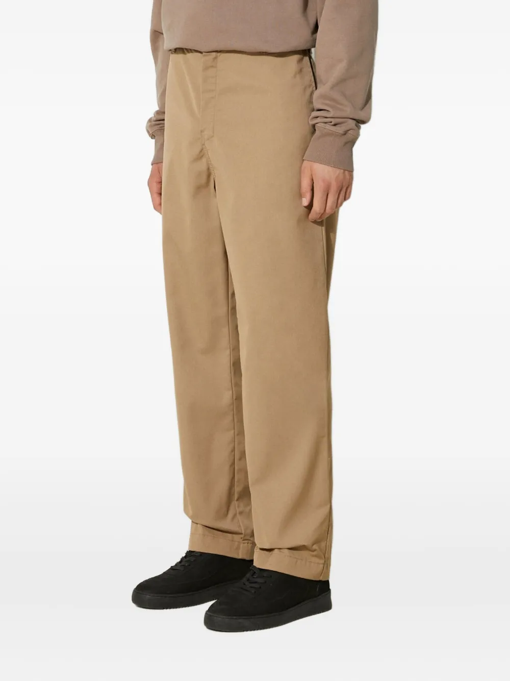 Carhartt WIP flat-front logo-patch trousers | Neutrals | Image 1