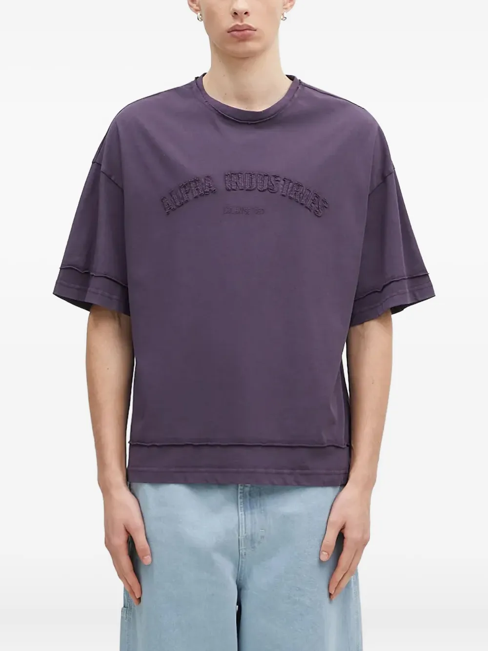 Alpha Industries Open Edge T-shirt met borduurwerk - Paars