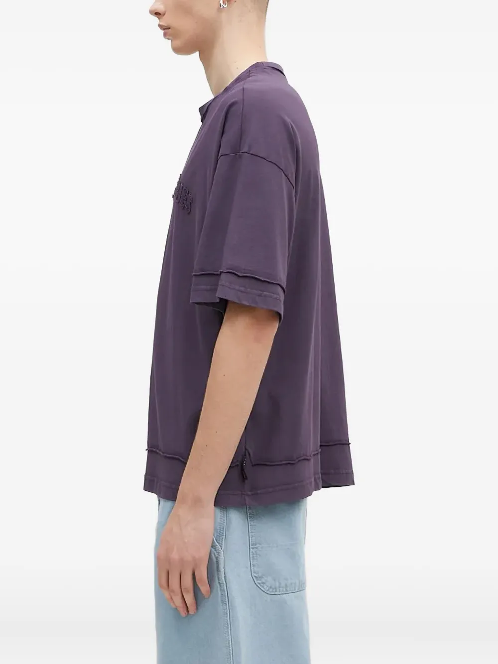 Alpha Industries Open Edge Embroidered T-shirt In Purple