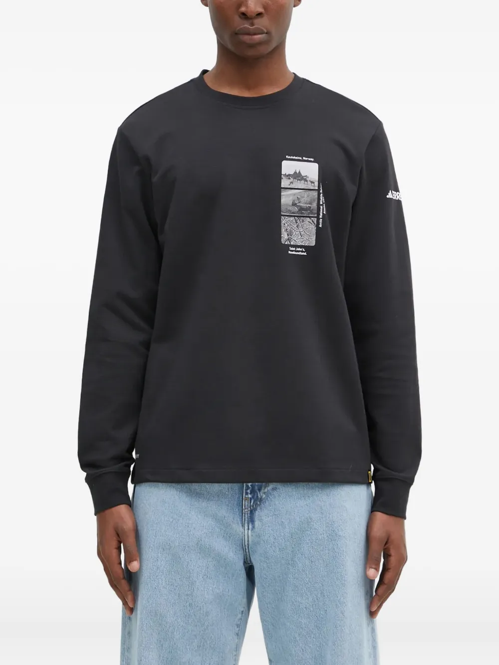adidas National Geographic T-shirt met lange mouwen Zwart