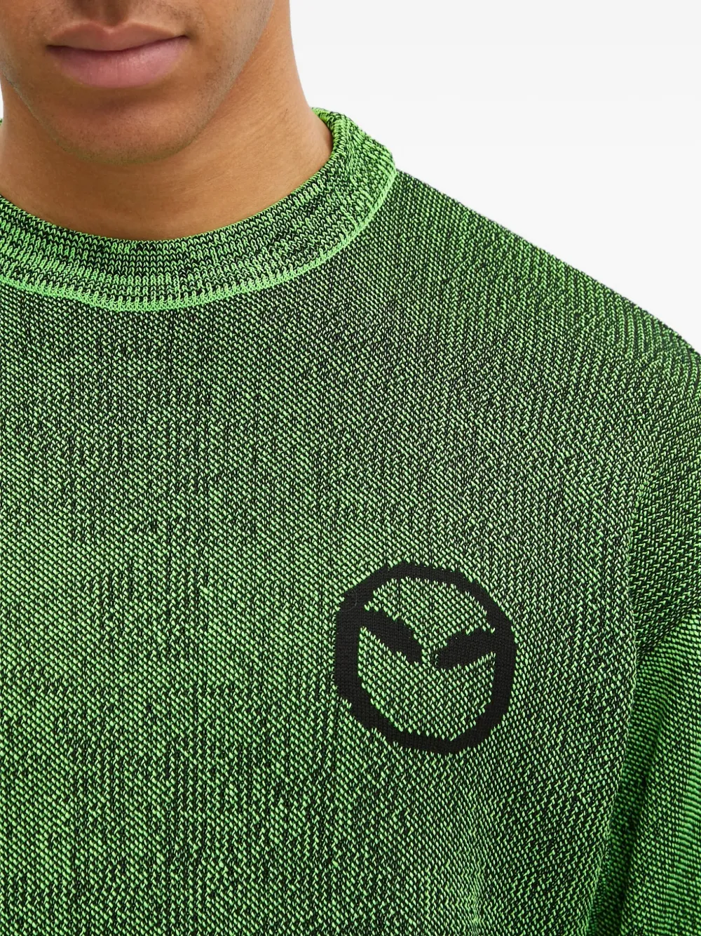 Aries Glitch Alien-O gebreide trui Groen