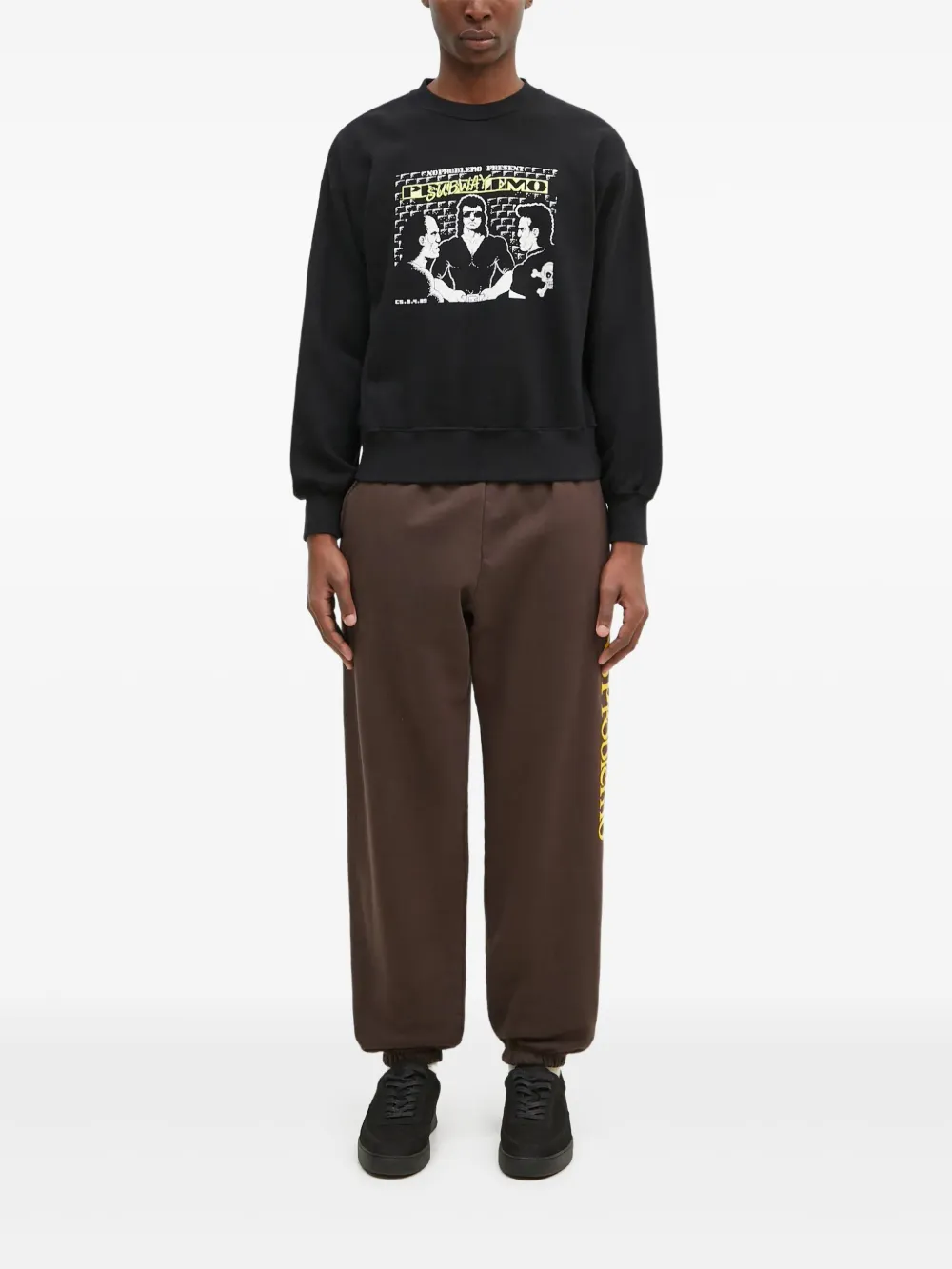 Aries slogan-print sweatpants | Brown | Image 1