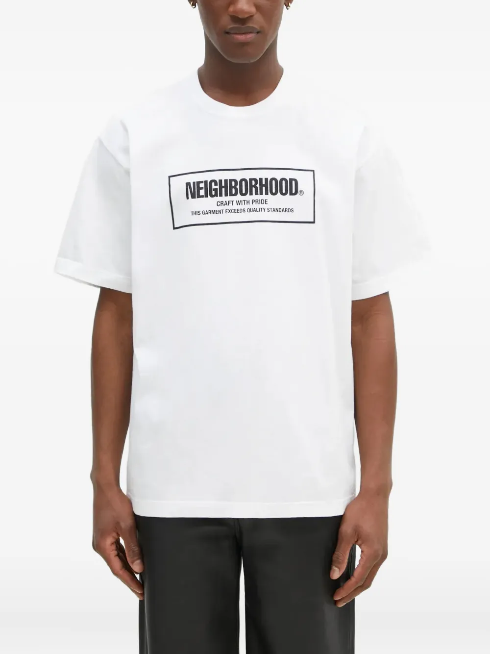 Neighborhood T-shirt met logoprint Wit