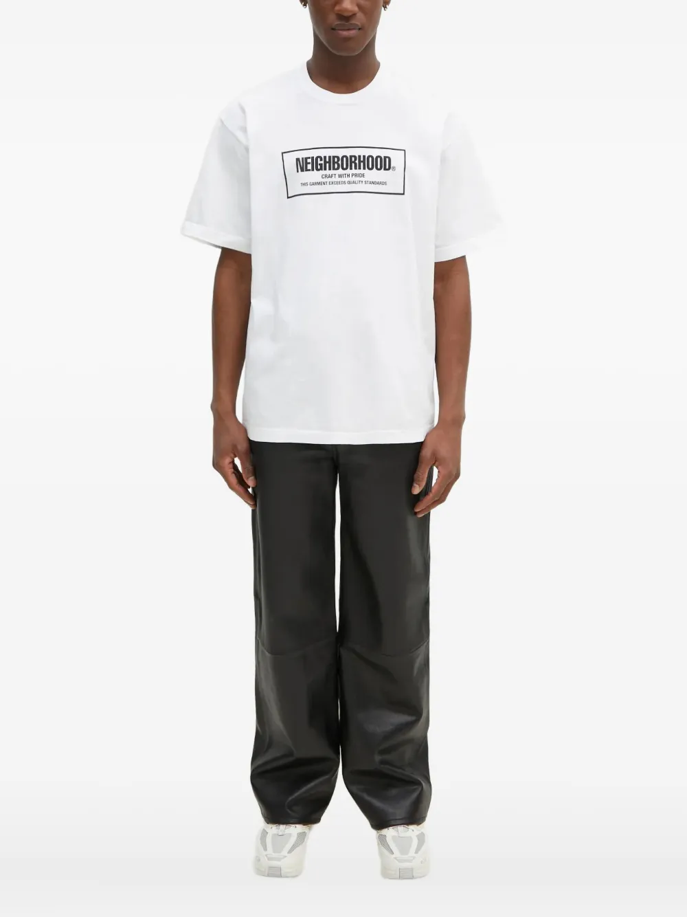 Neighborhood T-shirt met logoprint Wit