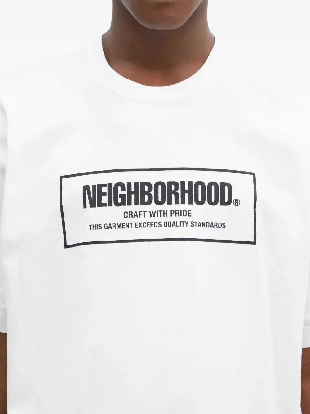 Neighborhood T-shirt met logoprint Wit