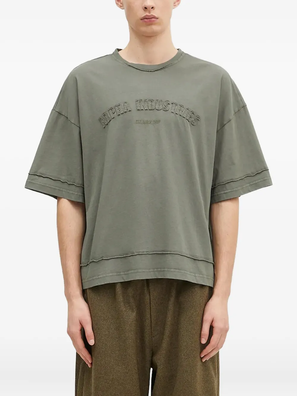 Alpha Industries Open Edge Tシャツ - グリーン Alpha Industries Open Edge Tシャツ - グリーン