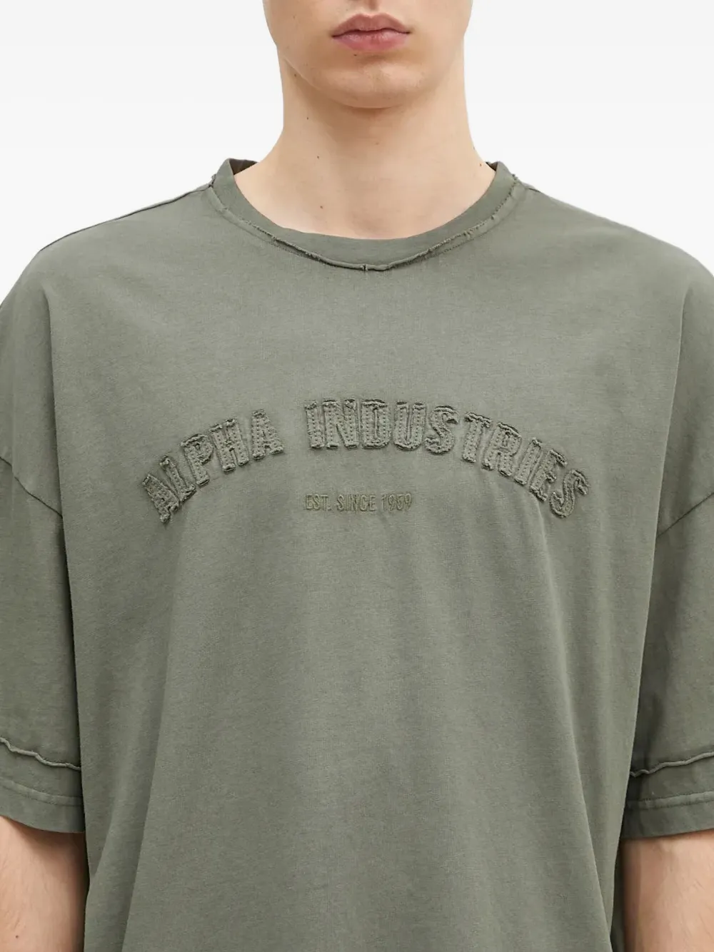 Alpha Industries Open Edge Embroidered T-shirt In Green