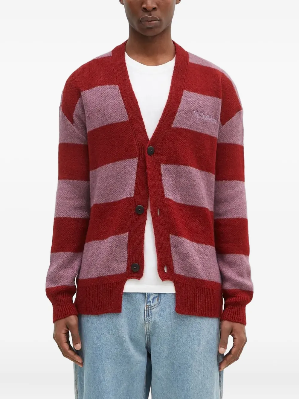 Aries striped cardigan - Rosso