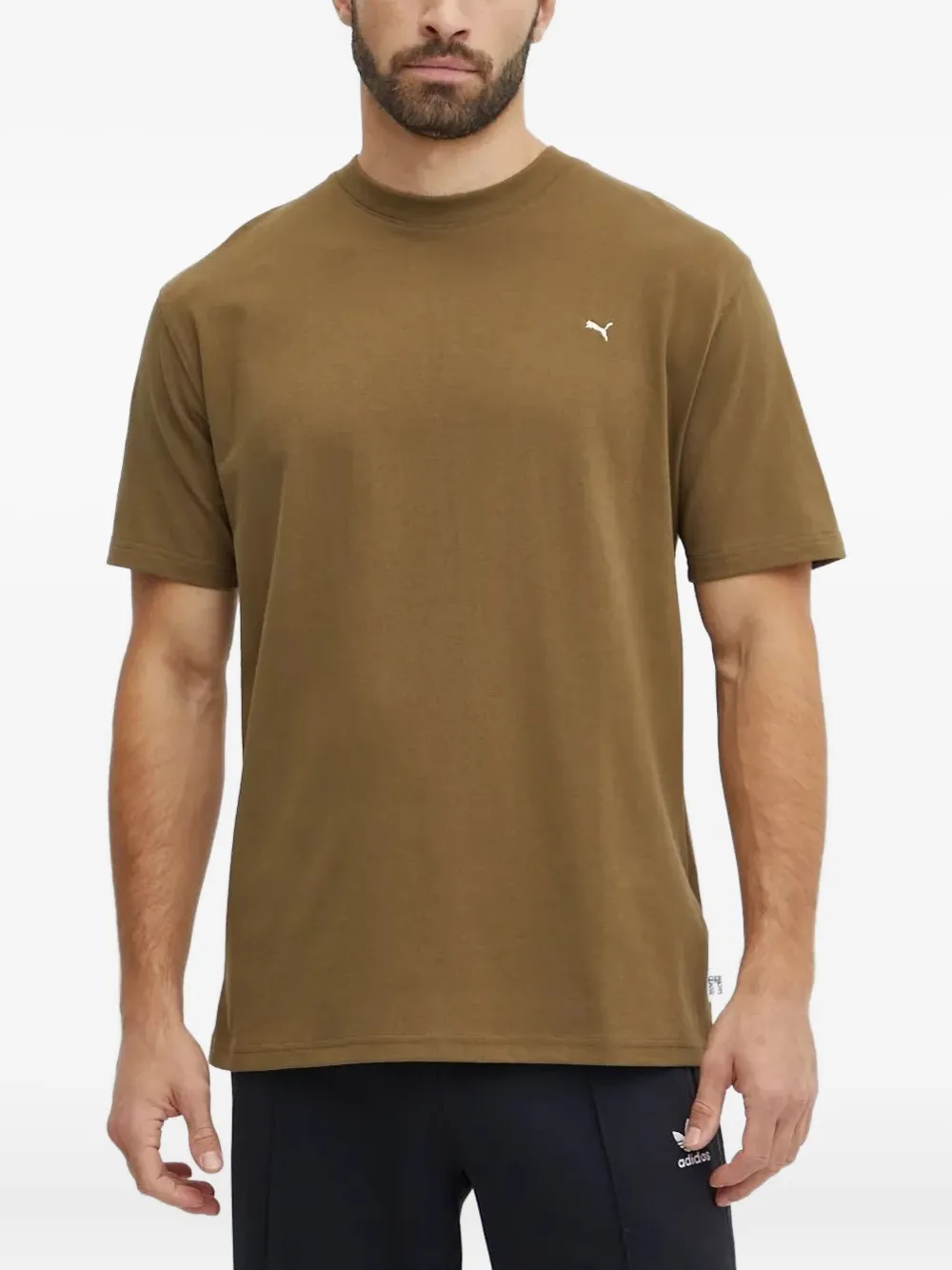 PUMA embroidered-logo crew-neck T-shirt | Green | Image 1