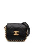 CHANEL Pre-Owned 2021-2024 Mini Quilted Calfskin Framing Chain Flap crossbody bag - Black