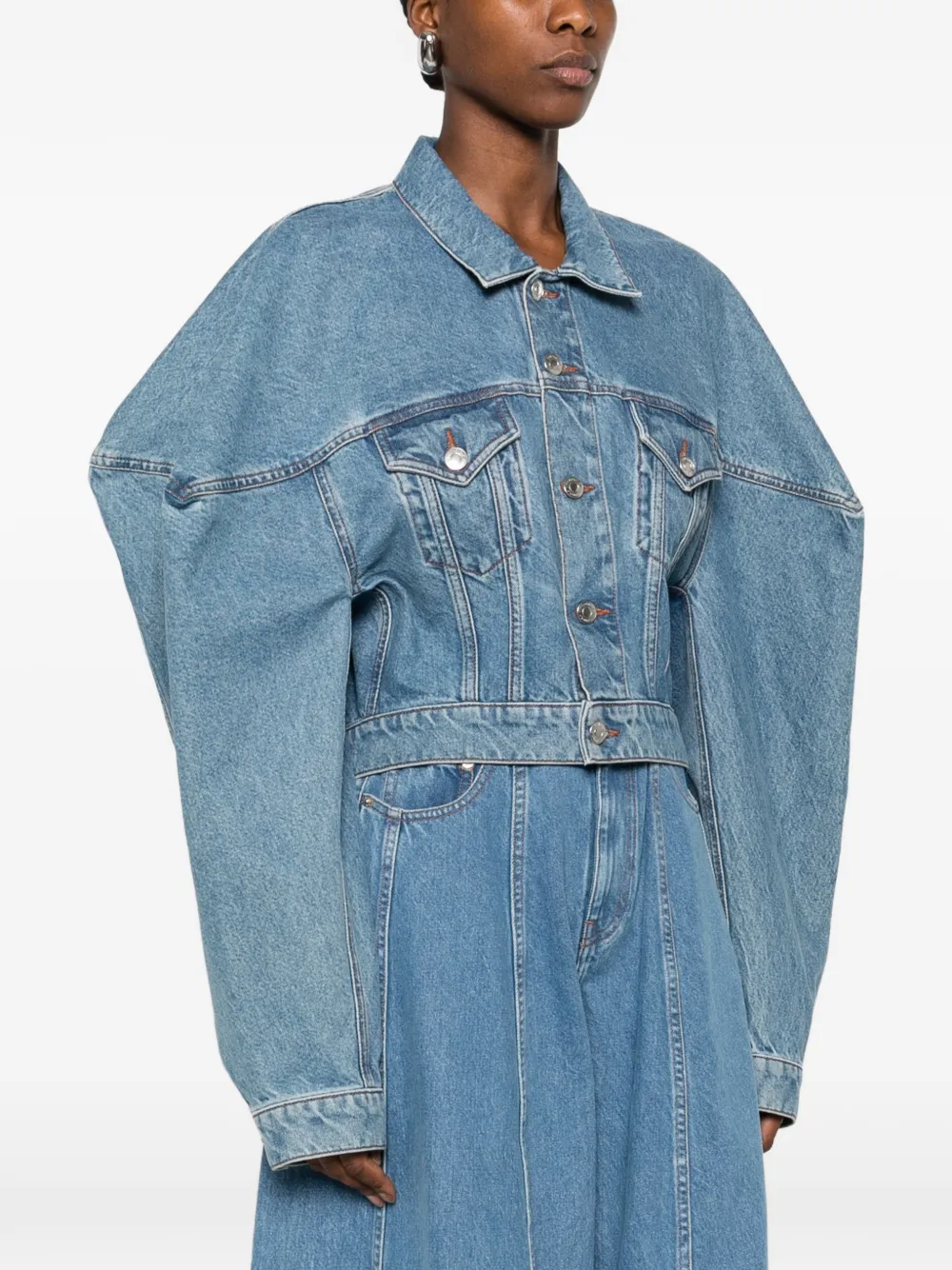  Viktor & Rolf Cropped Denim Jacket - Blue 