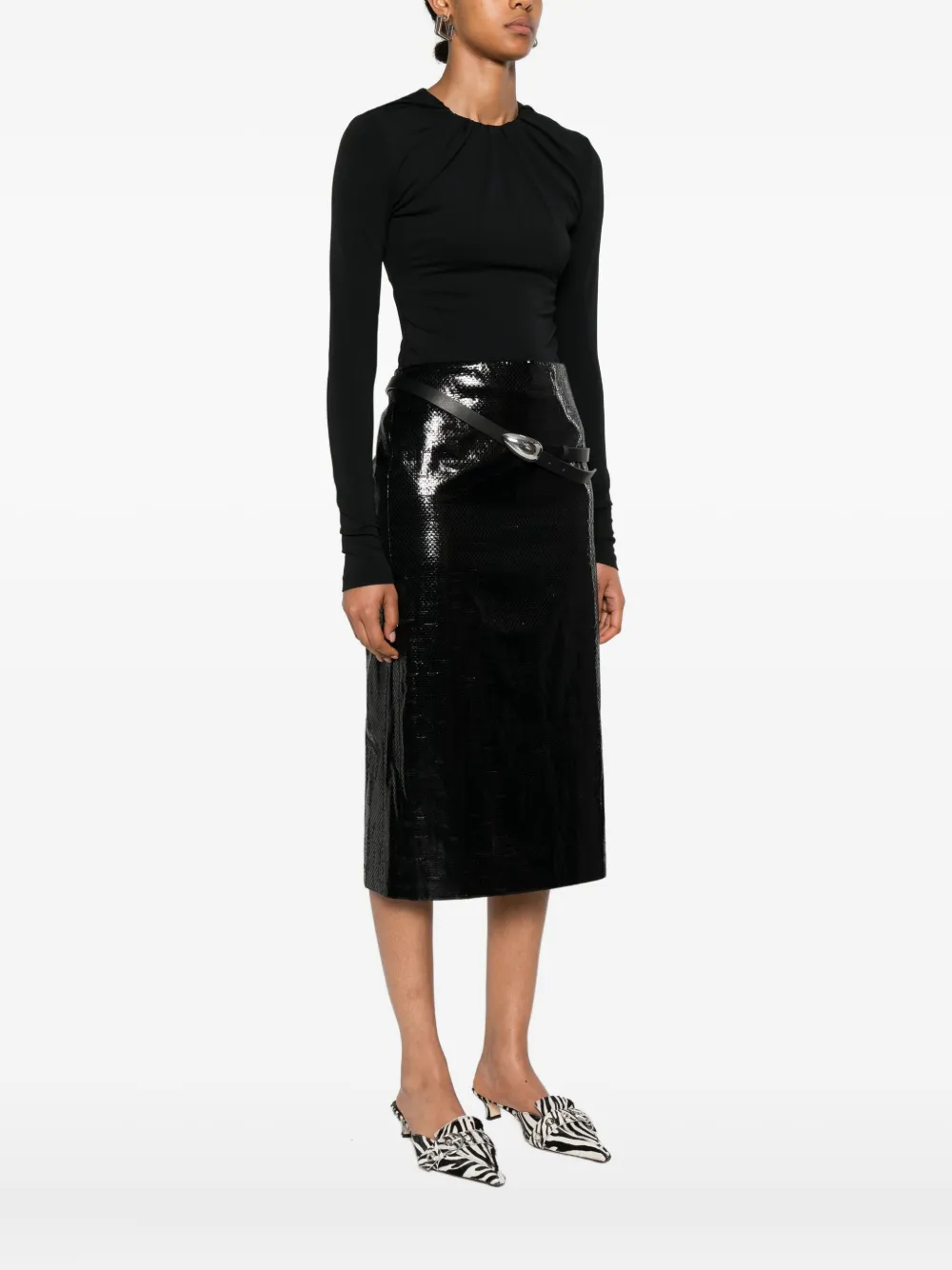 Viktor & Rolf Draped Bodysuit In Black