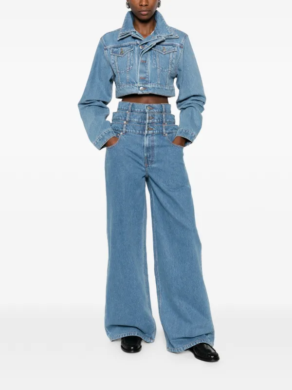 Viktor & Rolf Jaqueta Jeans Com Sobreposição Tripla | Azul