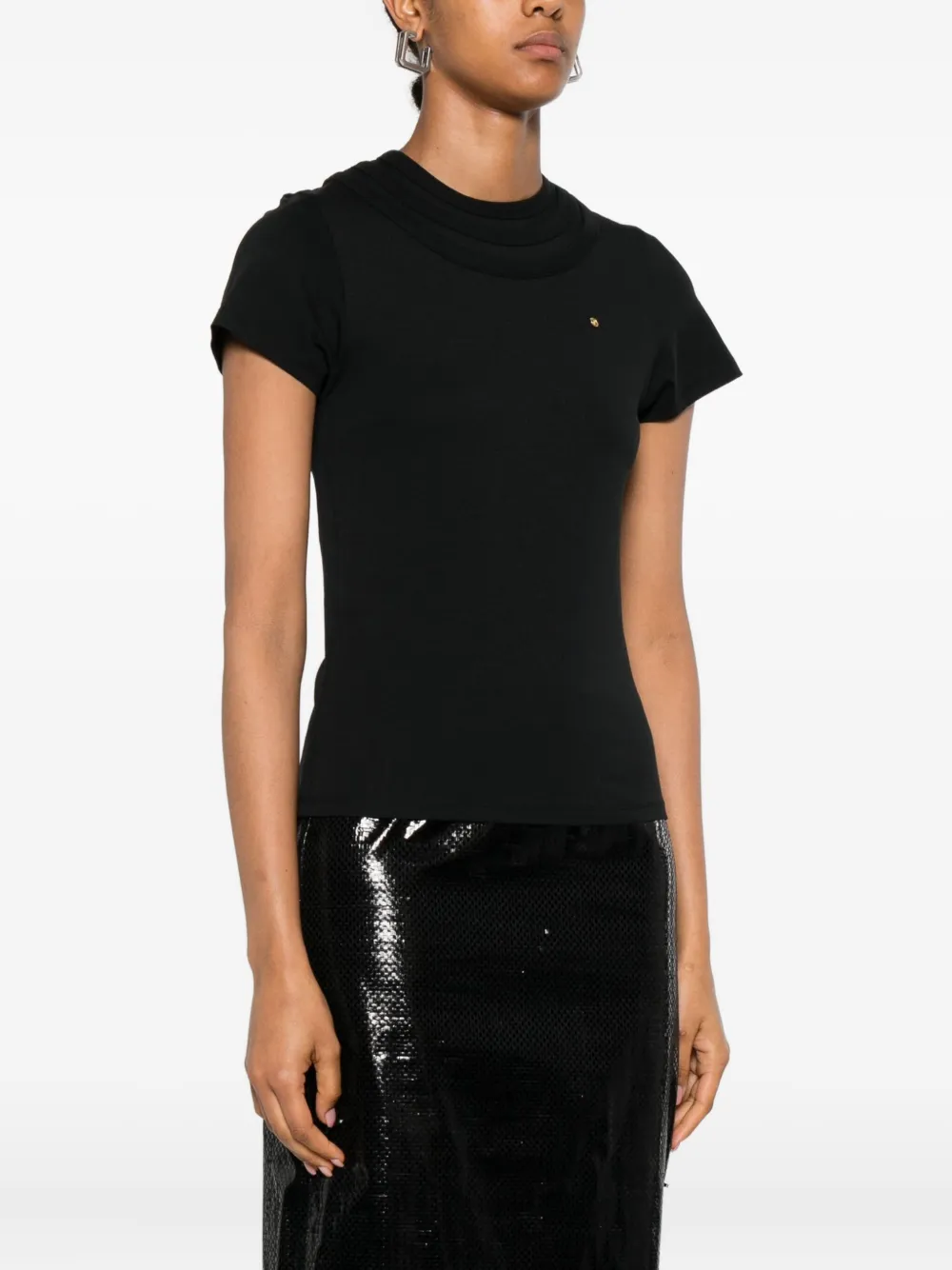 Viktor & Rolf Triple Collar T-shirt In Black