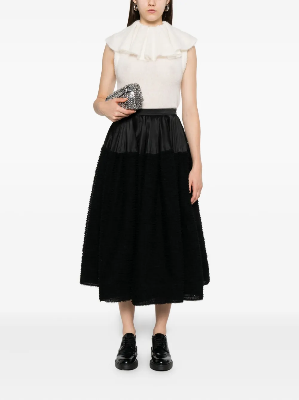 Viktor & Rolf Circle rok met franje - Zwart