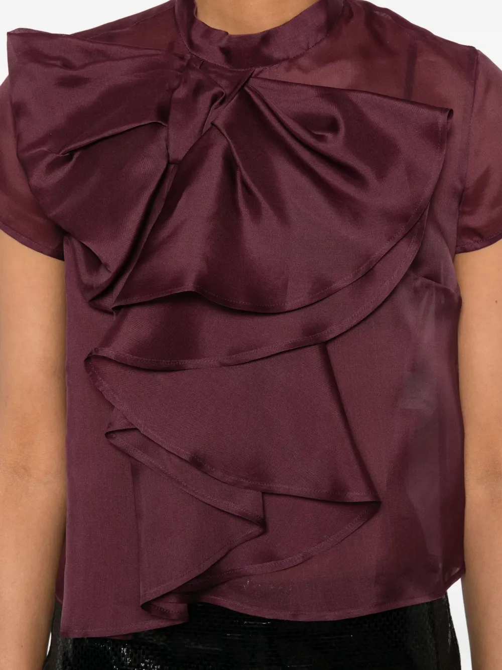 Viktor & Rolf Bow-detailed Silk Top In Red