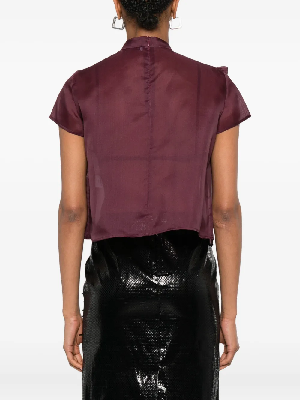 Viktor & Rolf Bow-detailed Silk Top In Red