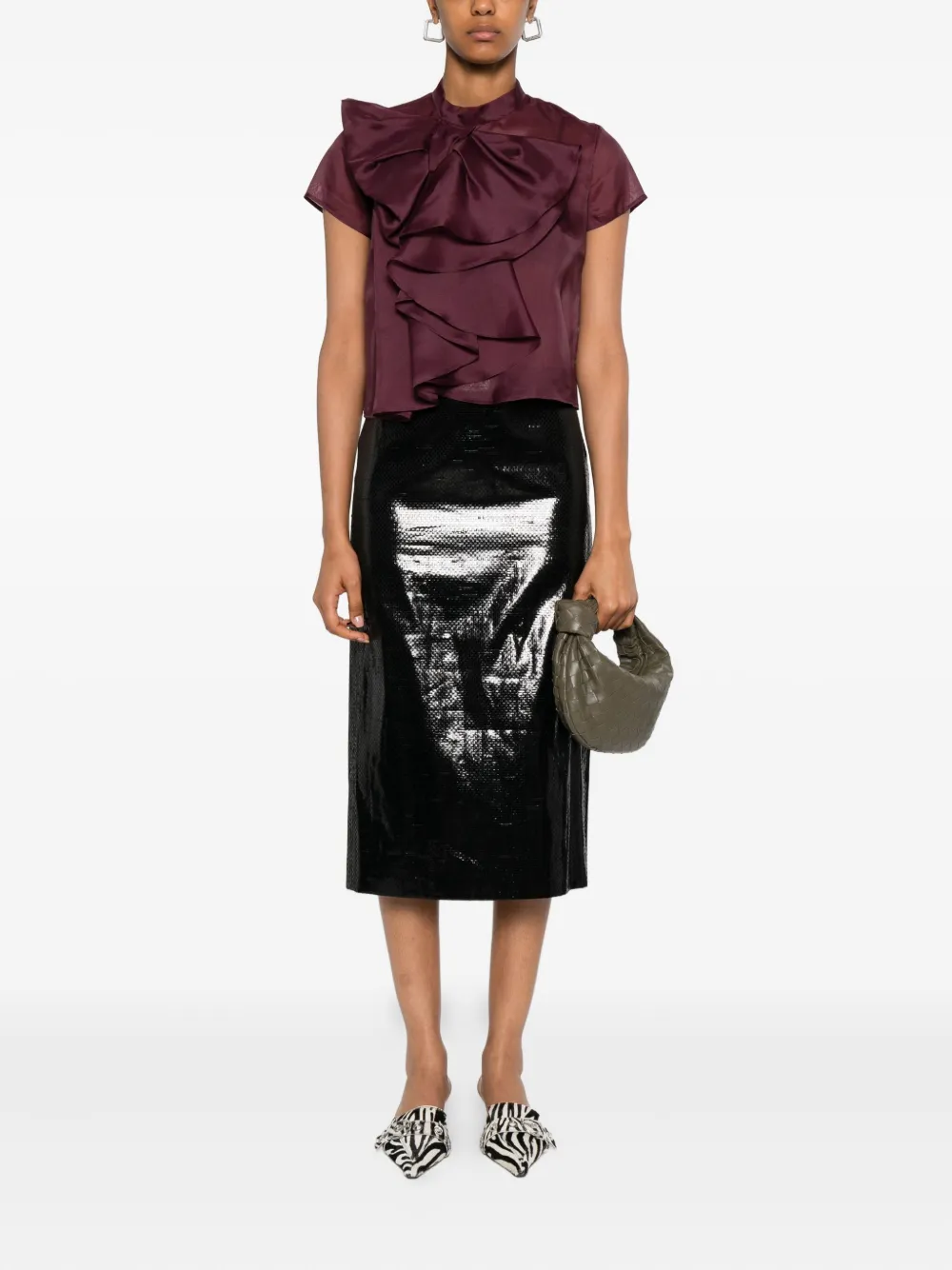 Viktor & Rolf Zijden top met strikdetail - Rood