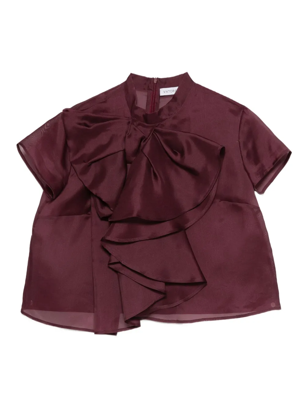 Viktor & Rolf Bow-detailed Silk Top In Red