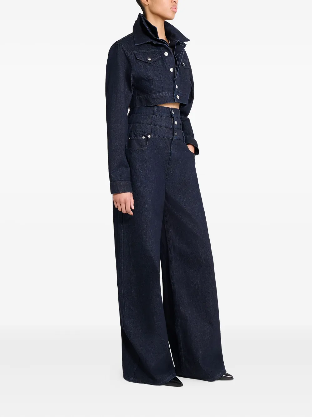 Viktor & Rolf Cropped Denim Jacket In Blue