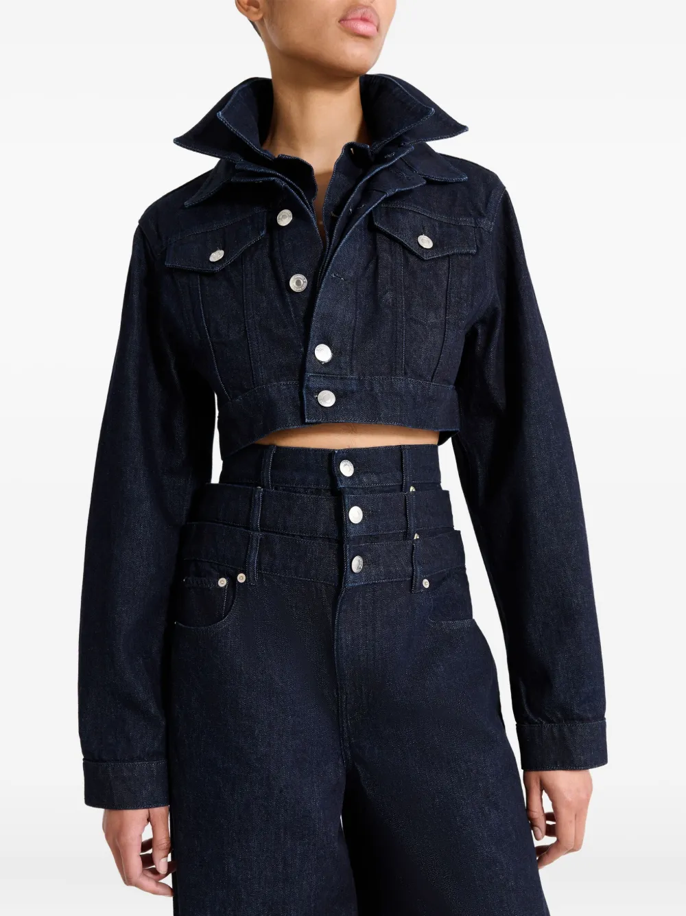 Viktor & Rolf Cropped Denim Jacket In Blue