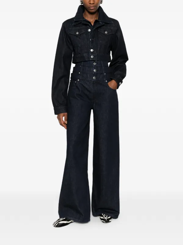 Viktor & Rolf Cropped Denim Jacket | Blue | FARFETCH BE