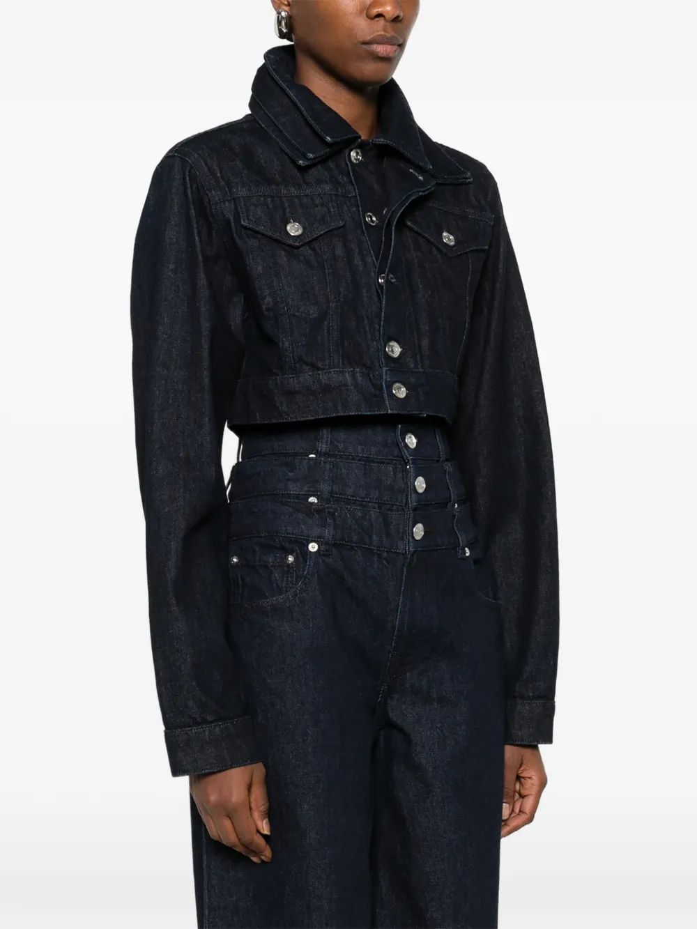 Viktor & Rolf Cropped Denim Jacket | Blue | FARFETCH AZ