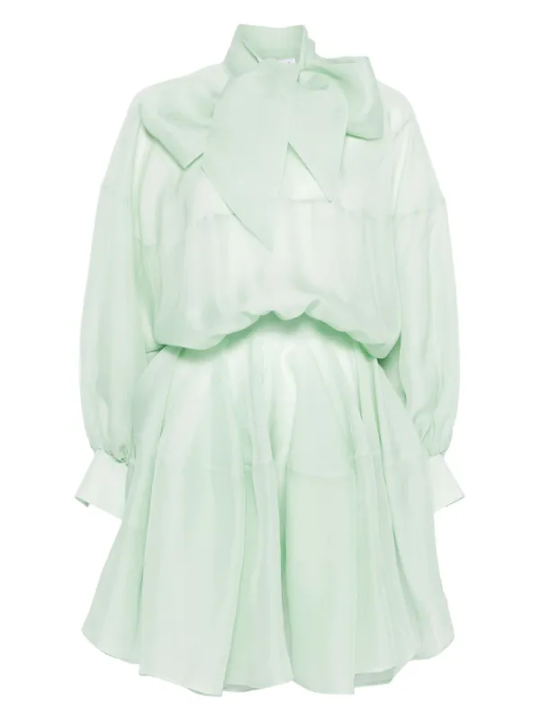 Viktor & Rolf pussy-bow Mini Dress | Green | FARFETCH