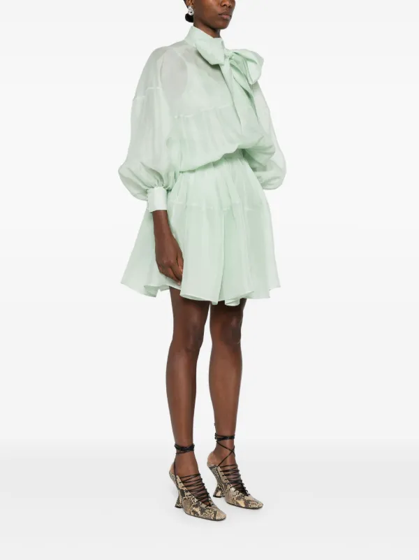 Viktor & Rolf pussy-bow Mini Dress | Green | FARFETCH