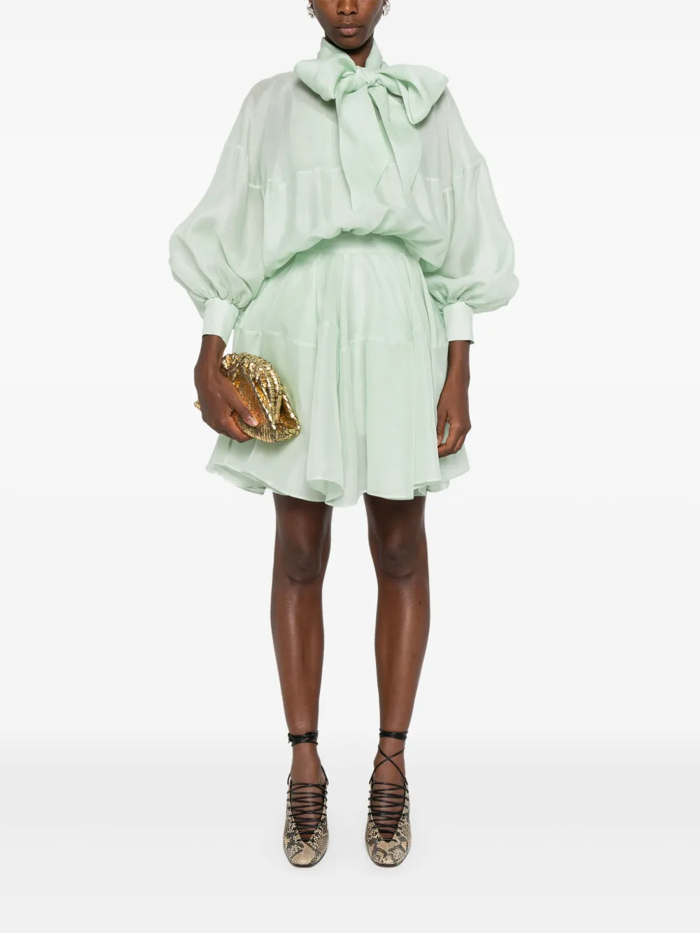 Viktor & Rolf Mini-jurk met strik - Groen